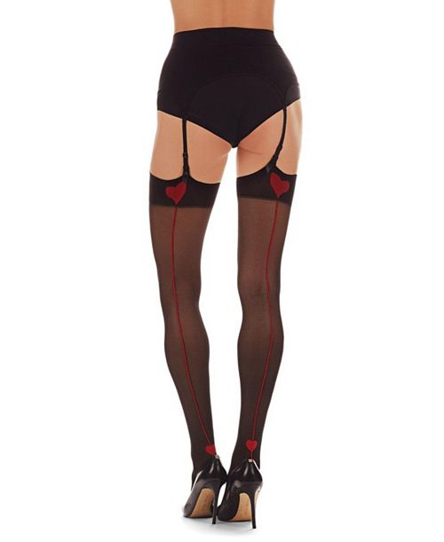 MeMoi Women's Heart Backseam Stockings Women's Fashion Shoes & Accessories