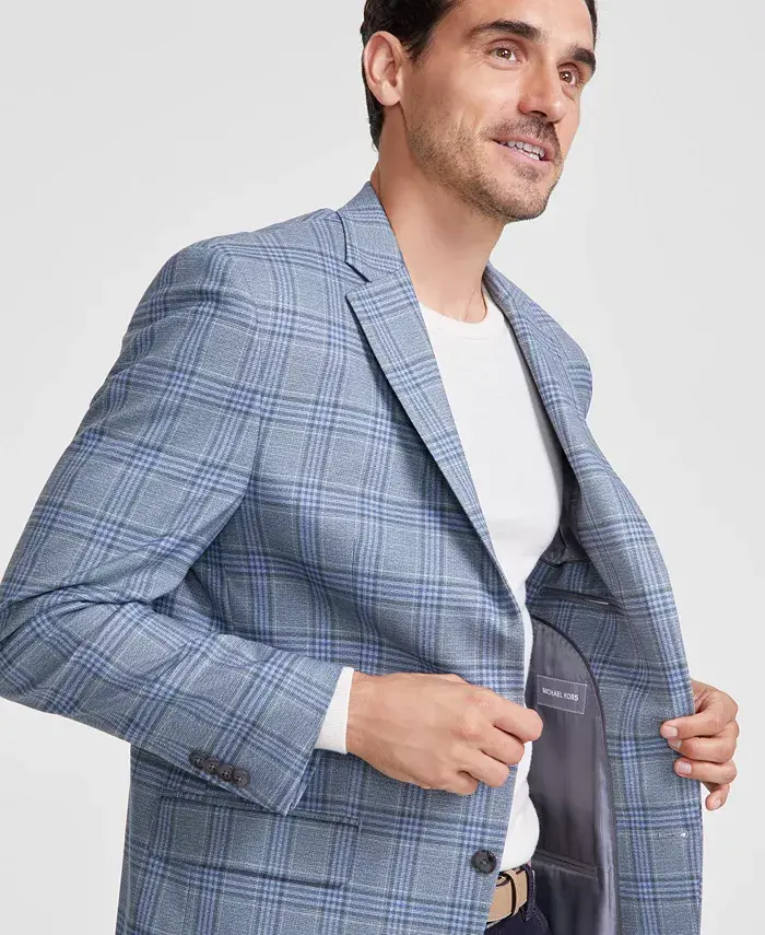 Michael Kors Men's Classic-Fit Seafoam Plaid Sport Coat Men's Fashion & Accessories