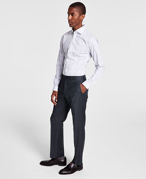 Michael Kors Men's Classic-Fit Wool-Blend Stretch Solid Suit Pants Men's Fashion & Accessories