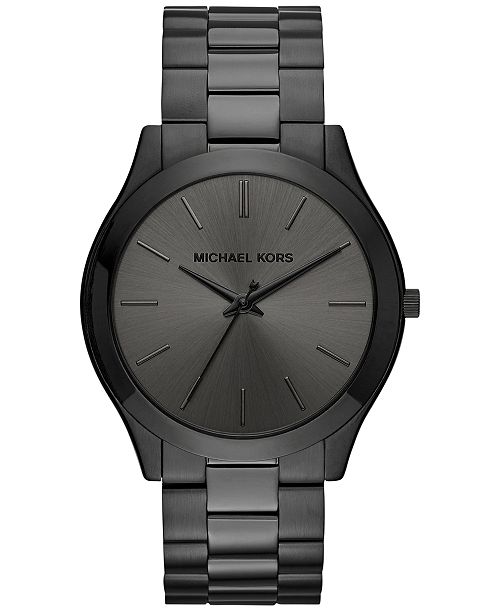 Michael Kors Unisex Slim Runway Ion-Plated Stainless Steel Bracelet Watch 44mm Jewelry & Watches