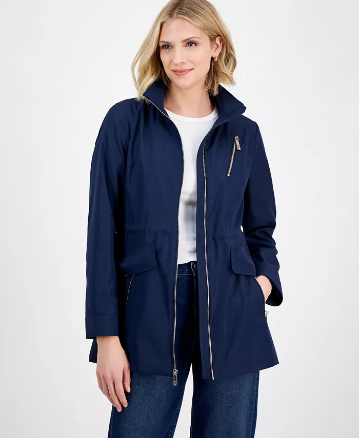 MICHAEL Michael Kors Women's Hooded Water-Resistant Anorak Coat Women's Fashion Shoes & Accessories