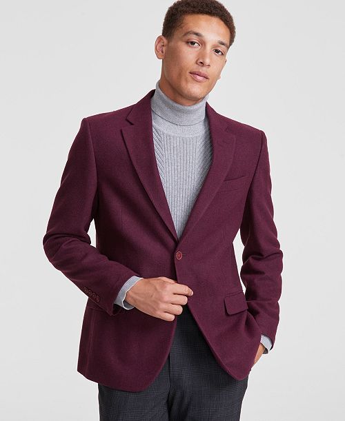 Nautica Men's Modern-Fit Solid Tweed Sport Coat Men's Fashion & Accessories