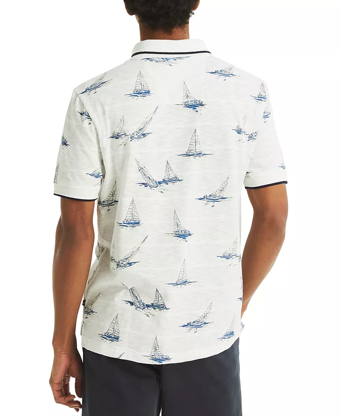 Nautica Men's Printed Sailboat Polo Shirt Men's Fashion & Accessories