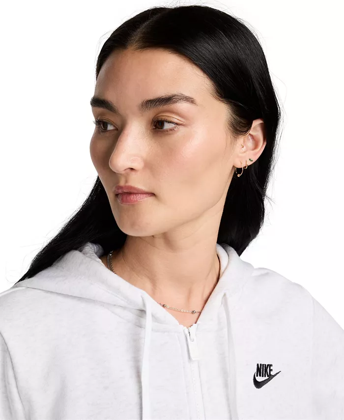 Nike Women's Sportswear Club Fleece Full-Zip Hoodie Women's Fashion Shoes & Accessories