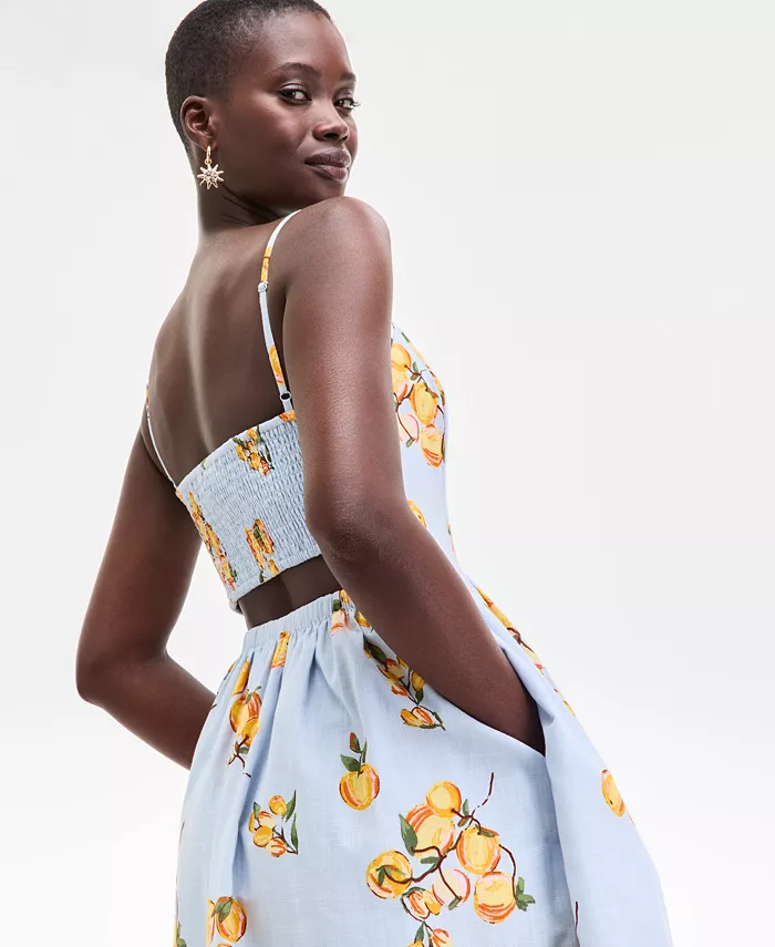 On 34th Women's Printed Cutout-Back Midi Dress Exclusively At Macy's Women's Fashion Shoes & Accessories