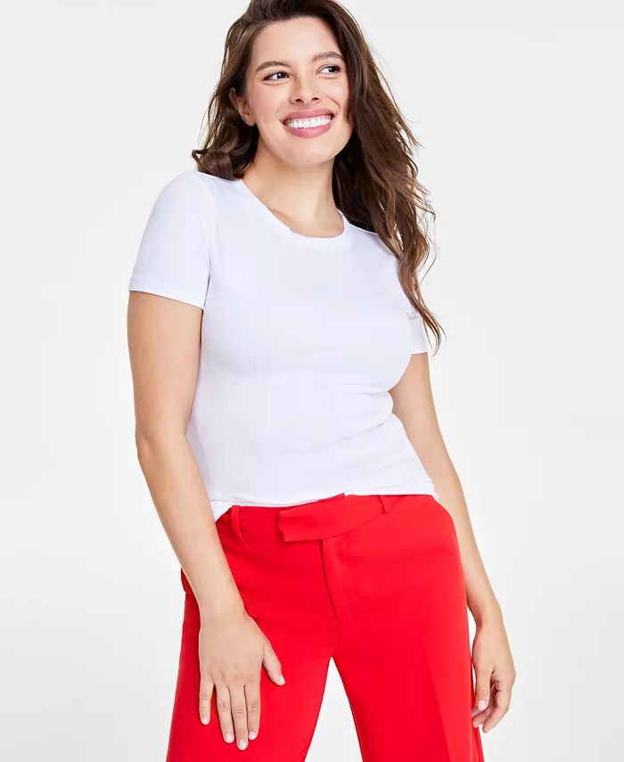 On 34th Women’s Ribbed T-Shirt XXS-4X Created For Macy’s Women's Fashion Shoes & Accessories