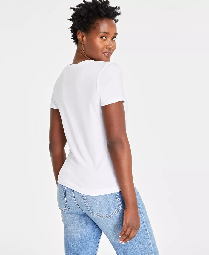 On 34th Women's Short-Sleeve Crewneck Modal T-Shirt Created For Macy's Women's Fashion Shoes & Accessories