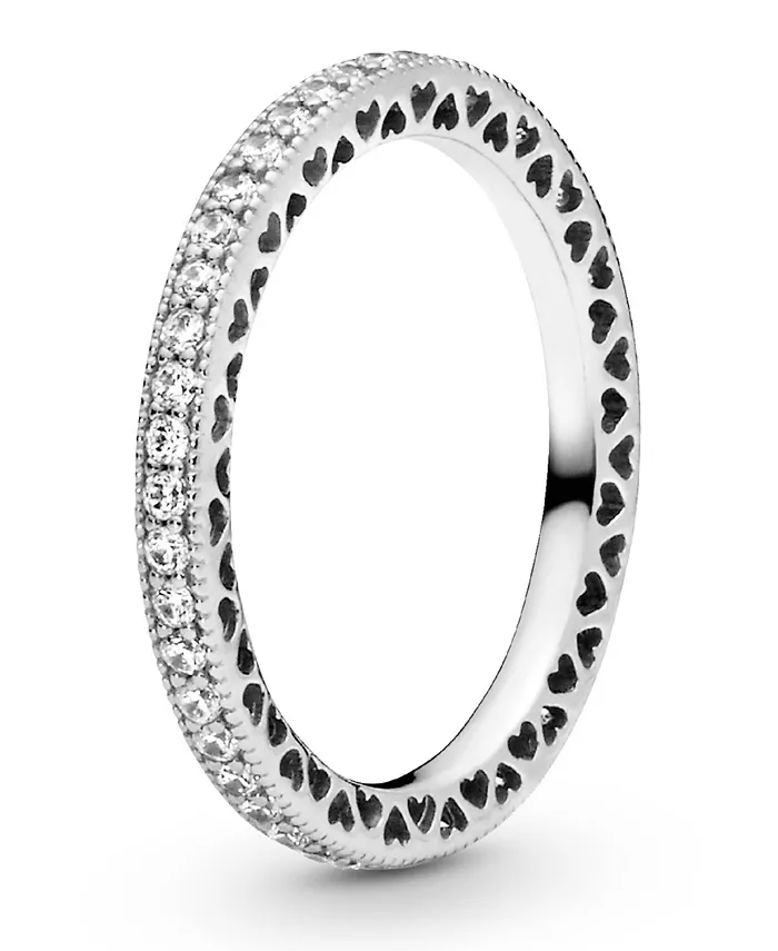 Pandora Cubic Zirconia Signature Sparkle Hearts Ring Jewelry & Watches