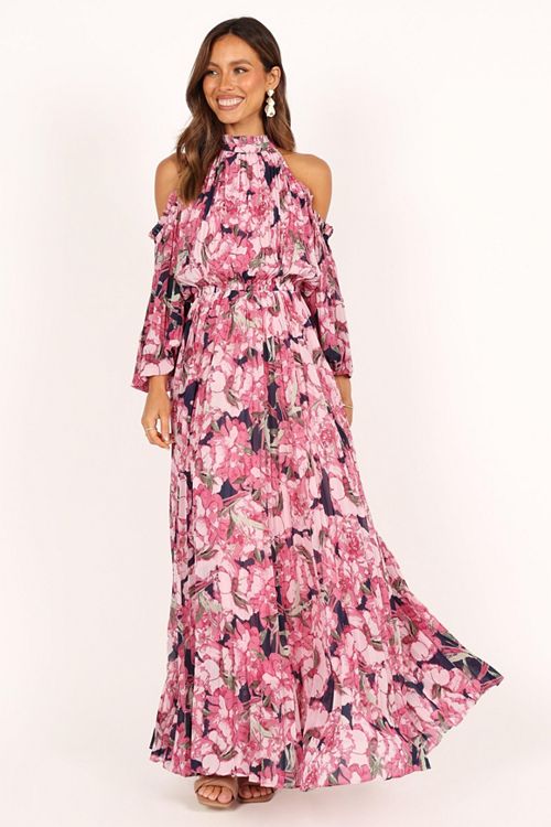 Petal and Pup Women's Hilary Pleated Maxi Dress Women's Fashion Shoes & Accessories