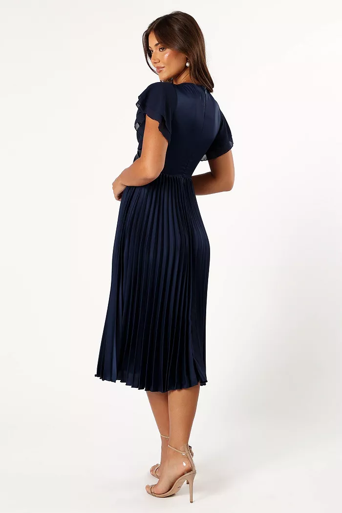 Petal And Pup Women's Nova Flutter Sleeve Midi Dress Women's Fashion Shoes & Accessories