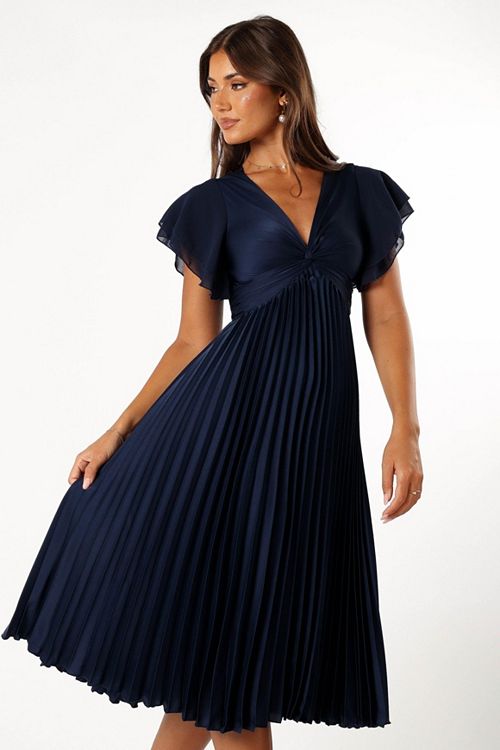 Petal And Pup Women's Nova Flutter Sleeve Midi Dress Women's Fashion Shoes & Accessories