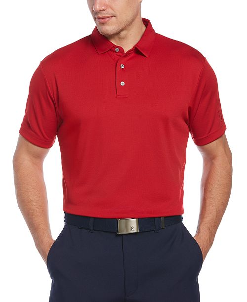 PGA TOUR Men's Airflux Solid Mesh Short Sleeve Golf Polo Shirt Men's Fashion & Accessories