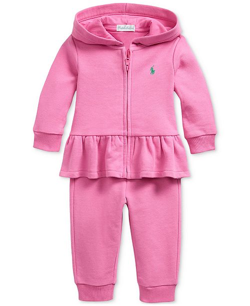 Polo Ralph Lauren Baby Ruffled French Terry Hoodie & Pants Set Kids Polo Ralph Lauren Baby Ruffled French Terry Hoodie & Pants Set Kids