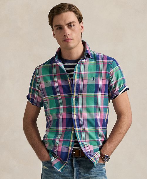 Polo Ralph Lauren Men's Classic-Fit Yarn-Dyed Plaid Cotton Oxford Button-Down Shirt Men's Fashion & Accessories Polo Ralph Lauren Men's Classic-Fit Yarn-Dyed Plaid Cotton Oxford Button-Down Shirt Men's Fashion & Accessories