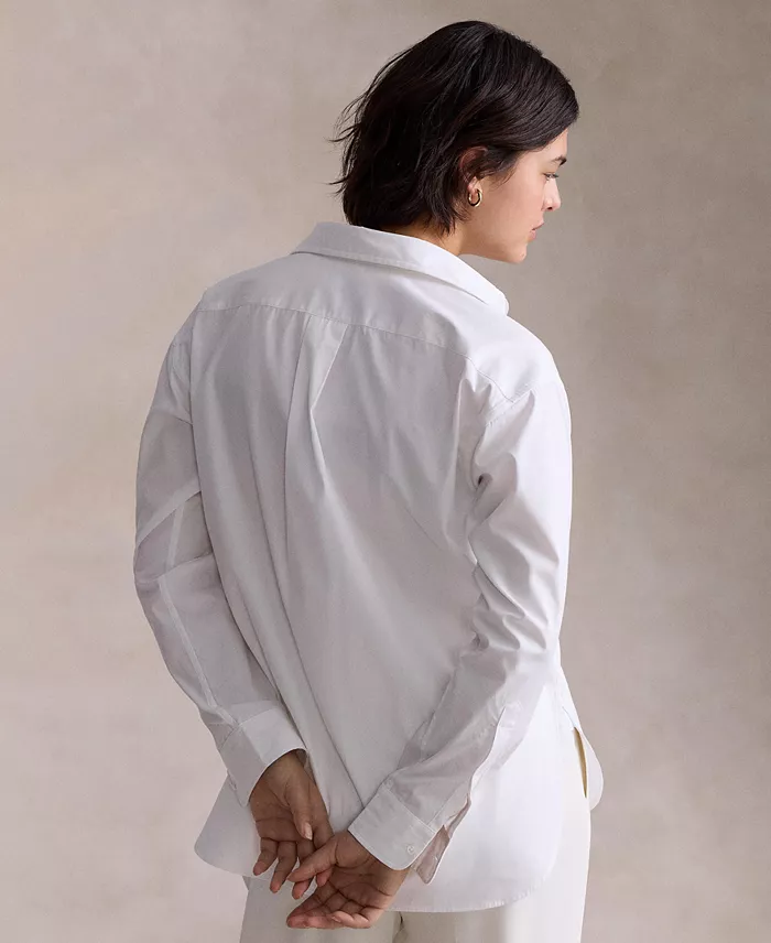 Polo Ralph Lauren Women's Relaxed-Fit Cotton Shirt Women's Fashion Shoes & Accessories