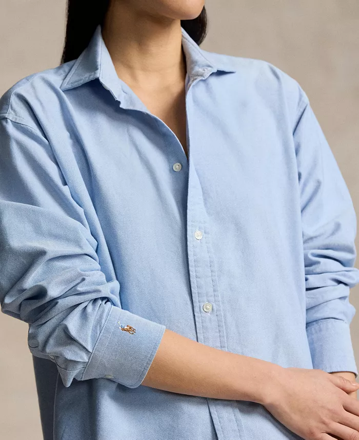 Polo Ralph Lauren Women's Relaxed-Fit Oxford Shirt Women's Fashion Shoes & Accessories