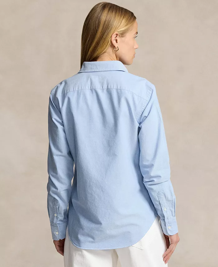 Polo Ralph Lauren Women's Slim-Fit Striped Oxford Shirt Women's Fashion Shoes & Accessories