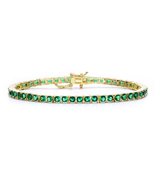 Rachel Glauber Classic 3mm Colored Cubic Zirconia Tennis Bracelet Jewelry & Watches