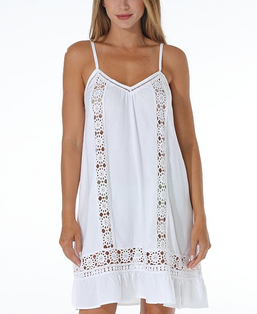 Raviya Women's Eyelet Lace Dress Cover-Up Women's Fashion Shoes & Accessories