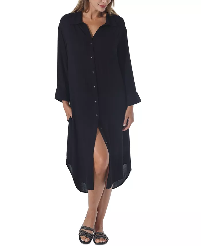 Raviya Women's Shirtdress Cover-Up Women's Fashion Shoes & Accessories