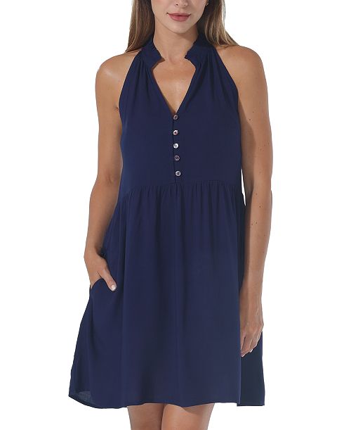 Raviya Women's Solid Sundress Cover-Up Women's Fashion Shoes & Accessories