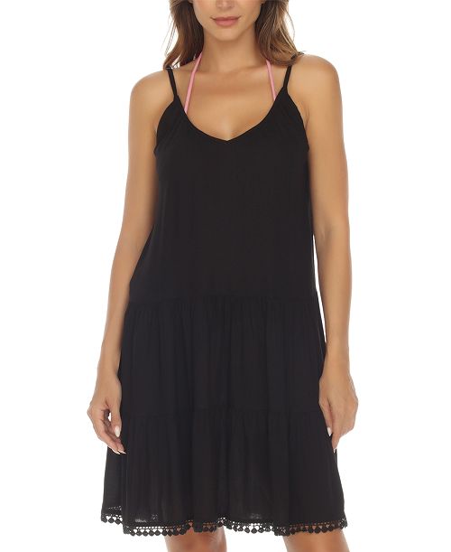 Raviya Women's Tiered Sleeveless Cover-Up Dress Women's Fashion Shoes & Accessories