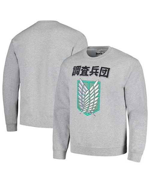 Ripple Junction Men's and Women's Heather Gray Attack on Titan Graphic Fleece Sweatshirt Sports Fan Shop Ripple Junction Men's and Women's Heather Gray Attack on Titan Graphic Fleece Sweatshirt Sports Fan Shop