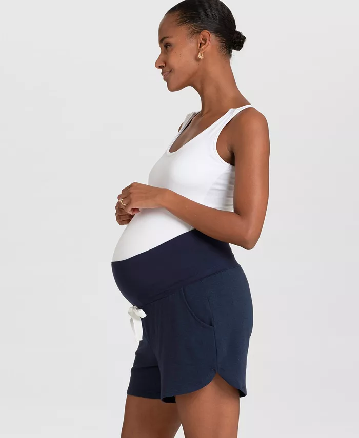 Seraphine Women's Essential Jersey High Waist Maternity Shorts Set Of 2 Women's Fashion Shoes & Accessories