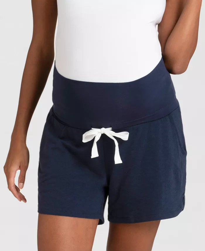 Seraphine Women's Essential Jersey High Waist Maternity Shorts Set Of 2 Women's Fashion Shoes & Accessories