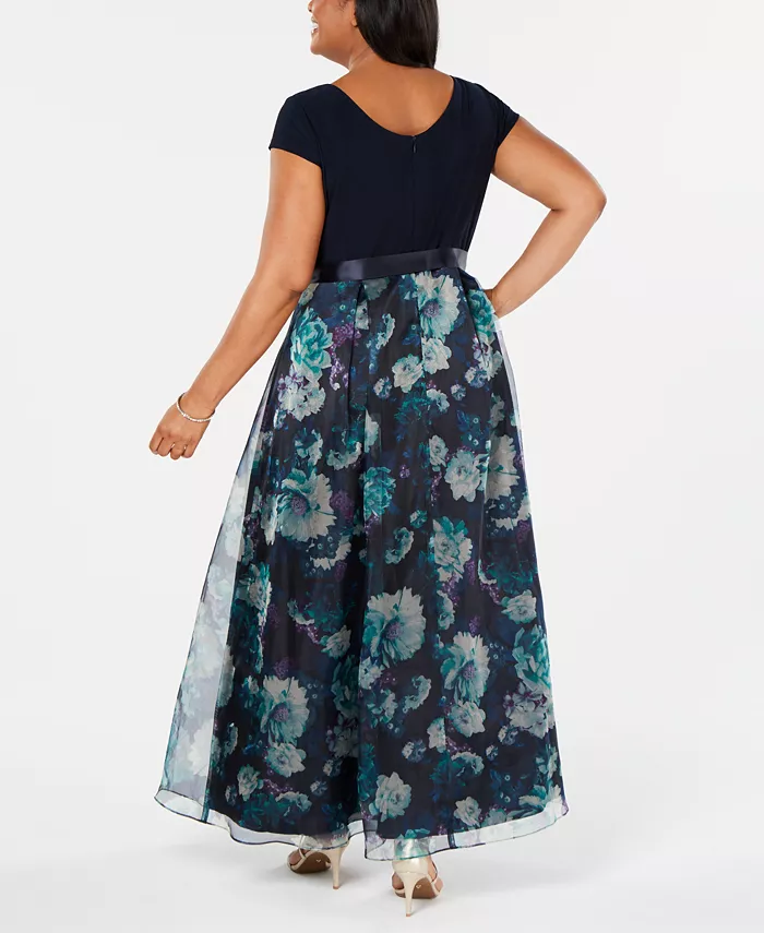 SL Fashions Plus Size Floral-Skirt Gown Women's Fashion Shoes & Accessories