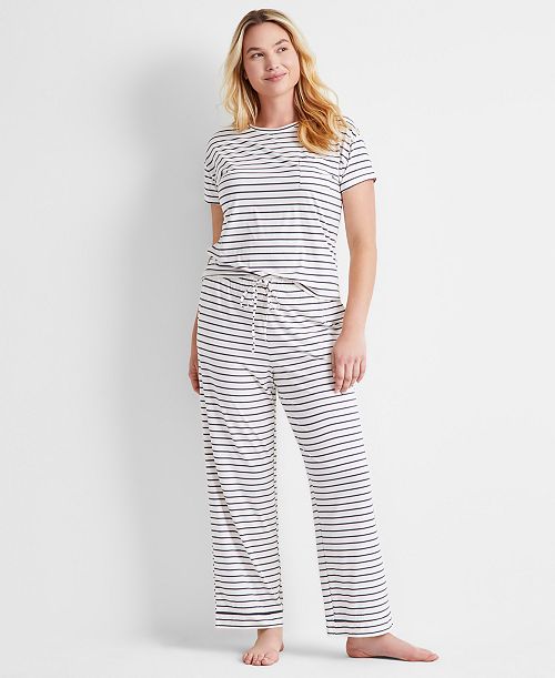 State Of Day Women's 2-Pc. Fluid Knit Pajamas Set Created For Macy's Women's Fashion Shoes & Accessories