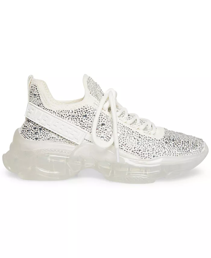 Steve Madden Women's Maxima Rhinestone-Trim Trainer Sneakers Women's Fashion Shoes & Accessories
