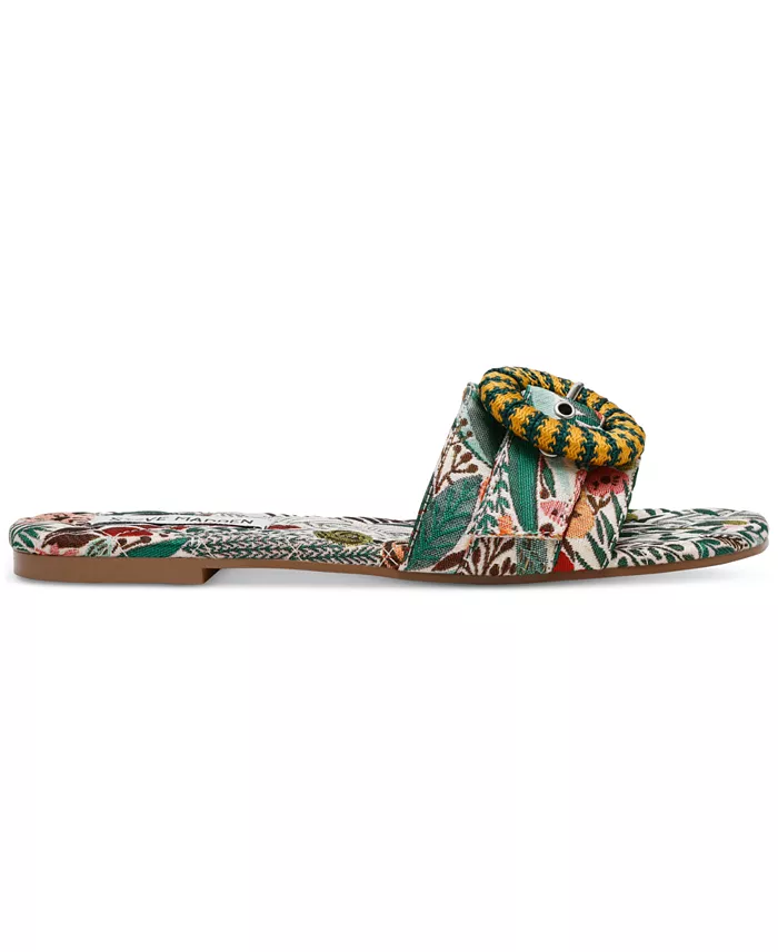 Steve Madden Women's Merla Raffia Buckle Slide Sandals Women's Fashion Shoes & Accessories