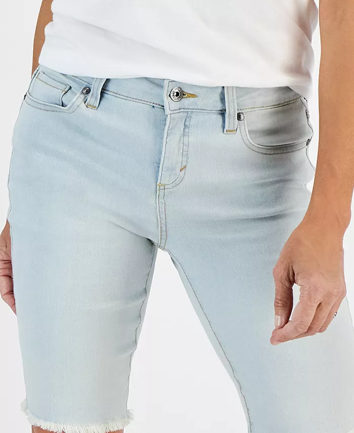 Style & Co Petite Raw-Edge Denim Bermuda Shorts Created For Macy's Women's Fashion Shoes & Accessories