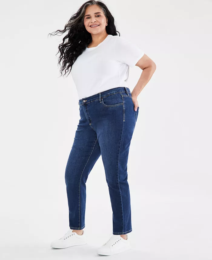 Style & Co Plus Size High-Rise Straight-Leg Jeans Exclusively At Macy's Women's Fashion Shoes & Accessories