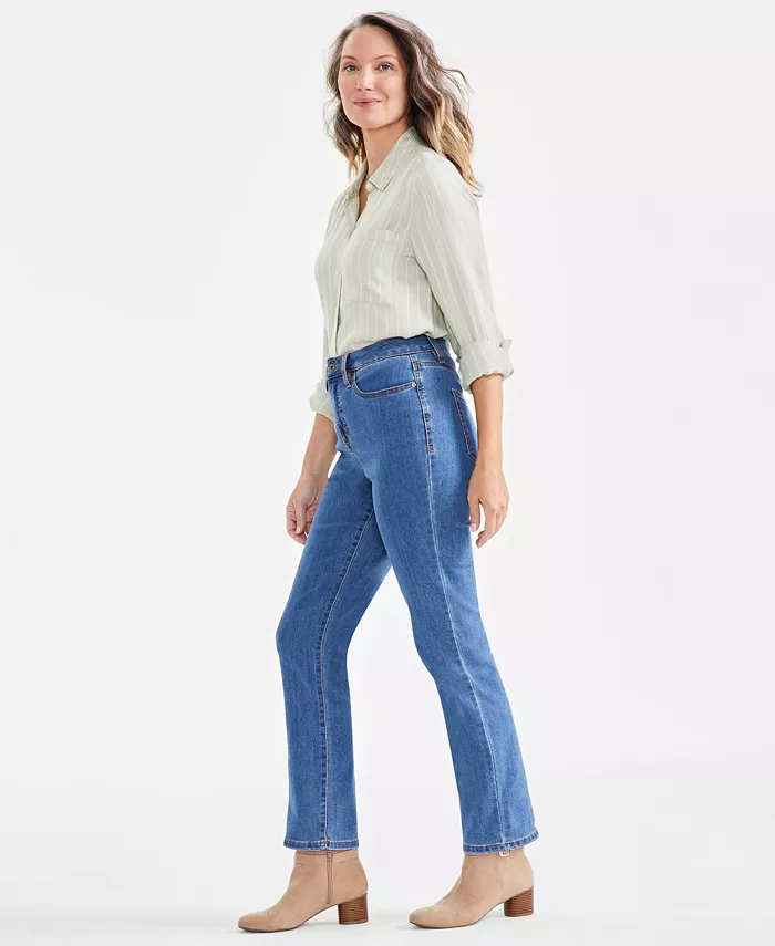 Style & Co Women's High Rise Straight-Leg Jeans Regular Short And Long Lengths Created For Macy's Women's Fashion Shoes & Accessories