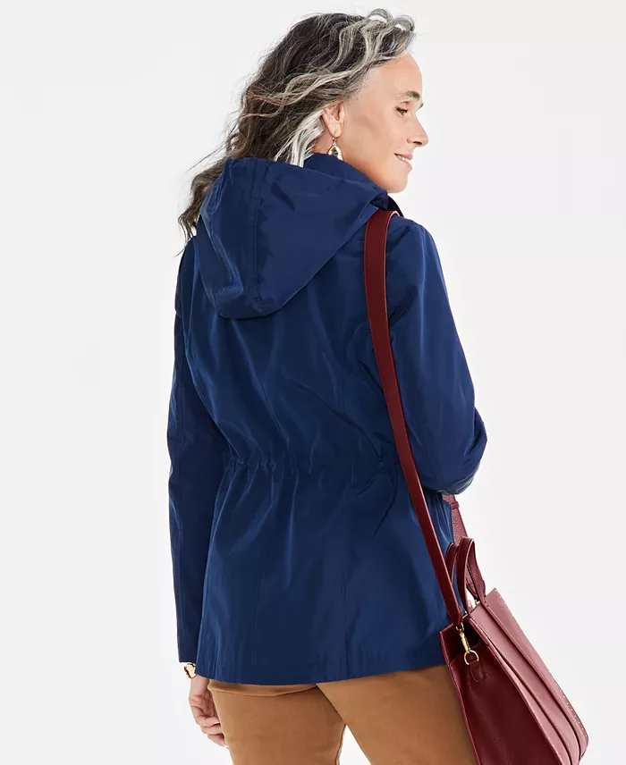 Style & Co Women's Hooded Anorak Created For Macy's Women's Fashion Shoes & Accessories