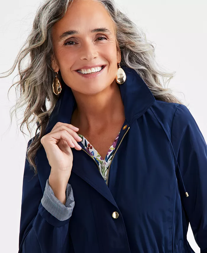 Style & Co Women's Hooded Anorak Created For Macy's Women's Fashion Shoes & Accessories