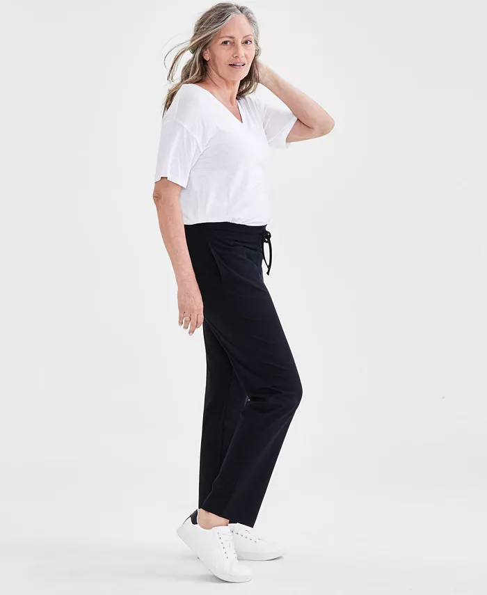 Style & Co Women's Mid-Rise Drawstring-Waist Sweatpants Regular & Petite Created For Macy's Women's Fashion Shoes & Accessories
