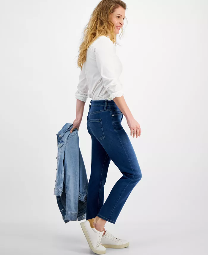 Style & Co Women's Mid-Rise Stretch Slim-Leg Jeans Created For Macy's Women's Fashion Shoes & Accessories