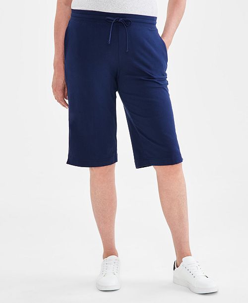 Style & Co Women's Mid Rise Sweatpant Bermuda Shorts Created for Macy's Women's Fashion Shoes & Accessories