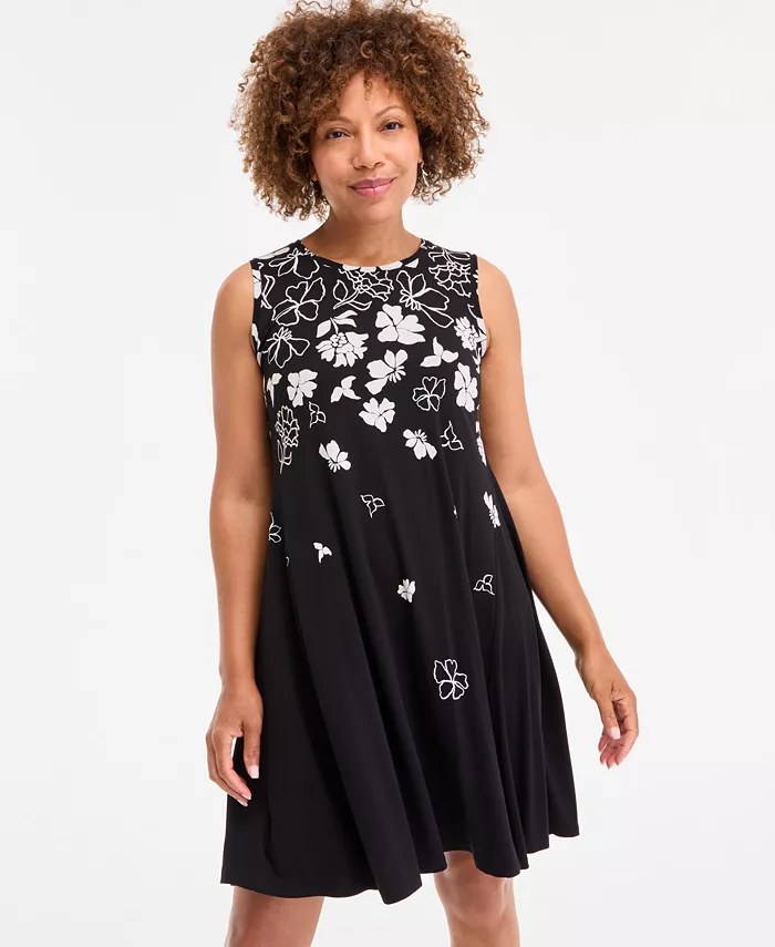 Style & Co Women's Printed Sleeveless Flip-Flop Dress Exclusively At Macy's Women's Fashion Shoes & Accessories