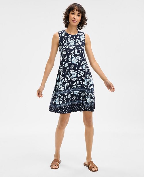 Style & Co Women's Printed Sleeveless Flip-Flop Dress Exclusively at Macy's Women's Fashion Shoes & Accessories