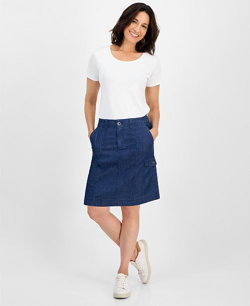 Style & Co Women's Zig-Zag Cargo Pocket Skirt Exclusively at Macy's Women's Fashion Shoes & Accessories