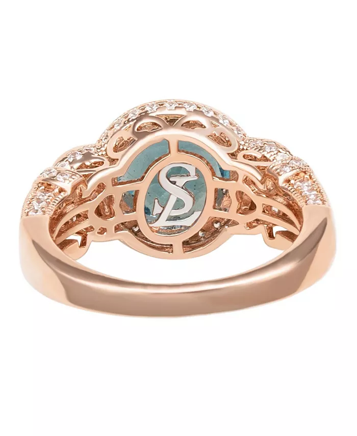 Suzy Levian New York Suzy Levian Sterling Silver Round Cubic Zirconia French Filigree Ring Jewelry & Watches