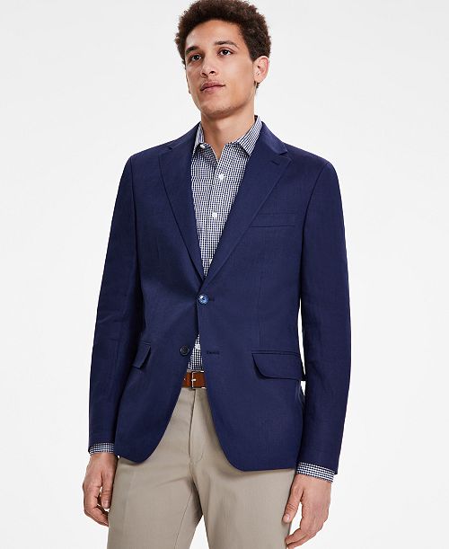 Tommy Hilfiger Men's Modern-Fit 100% Linen Sport Coat Men's Fashion & Accessories
