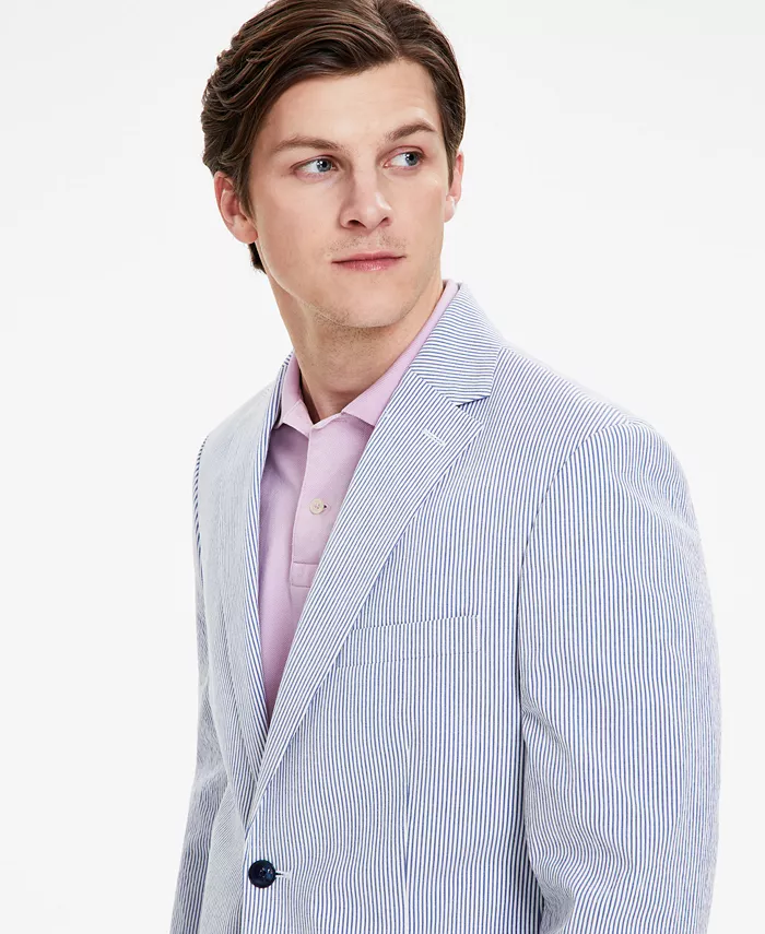 Tommy Hilfiger Men's Modern-Fit Seersucker Sport Coat Men's Fashion & Accessories