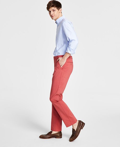 Tommy Hilfiger Men's Modern-Fit TH Flex Stretch Solid Performance Pant Men's Fashion & Accessories