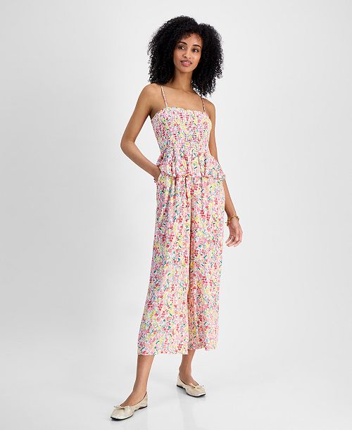Tommy Hilfiger Women's Country Flair Peplum Jumpsuit Women's Fashion Shoes & Accessories