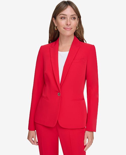 Tommy Hilfiger Women’s One-Button Blazer Women's Fashion Shoes & Accessories